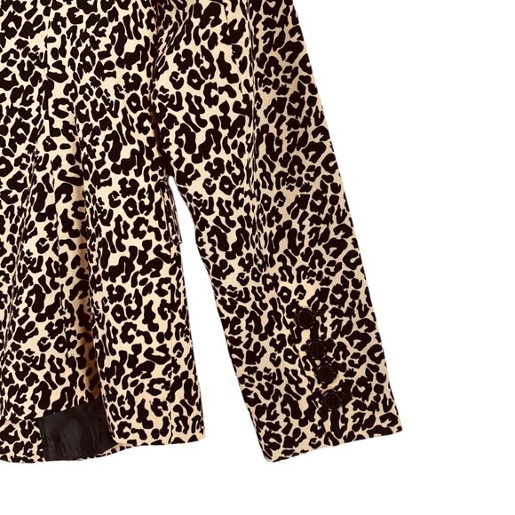 animal print beige and black blazer single breast peak lapel SZ 8 Jessica - Picture 8 of 16